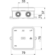 A8 75X75X36MM IP55 KOPPLINGSDOSA GRÅ