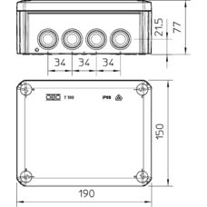 T160 190X150X77MM 7XM25 5XM32 KOPPLINGSDOSA