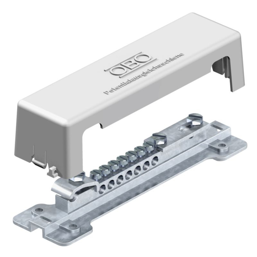 1809, 7X2,5-25MM²+1X30 POTENTIALUTJÄMNINGSSKENA MED FOTPLATTA AV PLAST