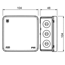 AP10 KOPPLINGSDOSA IP65, UTANPÅLIGGANDE, 6,0 MM², 500V, 104 X 104MM, VIT