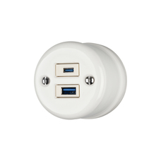 FND UTANPÅLIGGANDE USB A+C LADDSTATION VIT PORSLIN