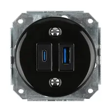 FND USB A+C LADDSTATION SVART PORSLIN