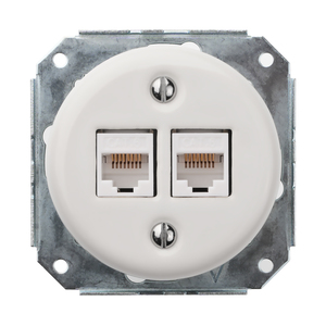 FND 2XRJ45 CAT6 DATAUTTAG VIT PORSLIN