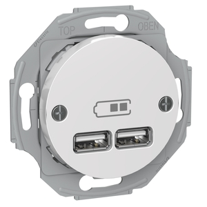 RENOVA USB TYP A LADDSTATION 2 UTGÅNGAR MAX 2.1A ELLER 2X1.05A VIT