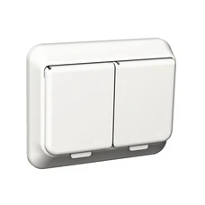 EXXACT 2-VÄGS VÄGGUTTAG MED LOCK IP44