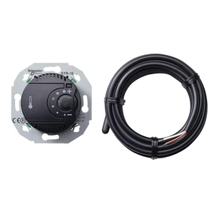 RENOVA ELEKTRONISK GOLVTERMOSTAT 16A MED GOLVGIVARE +5º C TILL +50º C. SVART